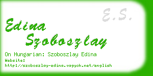 edina szoboszlay business card